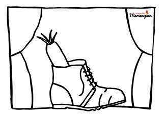 Kleurplaat Jan Klaassen zet zijn schoen